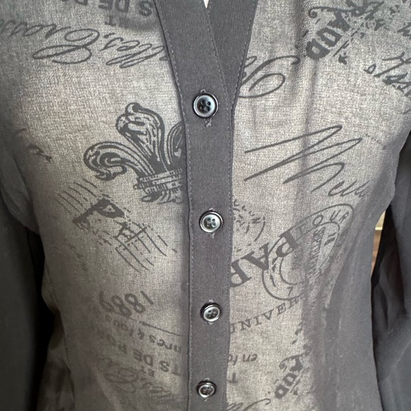 Nasty Gal women’s sheer button shirt with tie size small - Picture 6 of 10